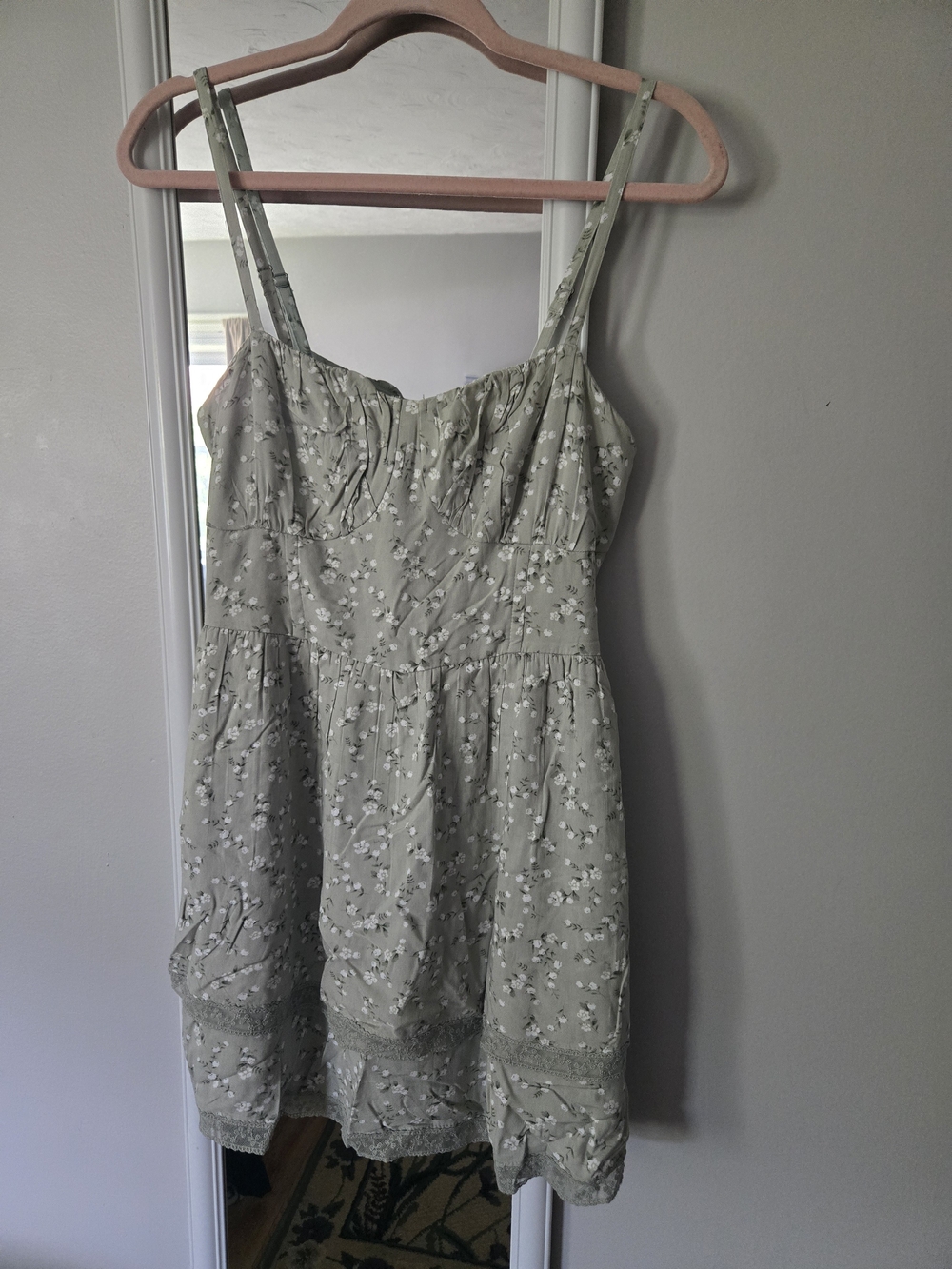 Hollister sage green floral sundress